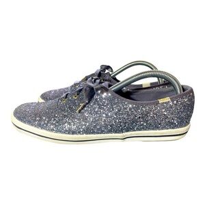 KATE SPADE Keds NEW YORK CHAMPION GLITTER IN PEWTER SZ: 10.5